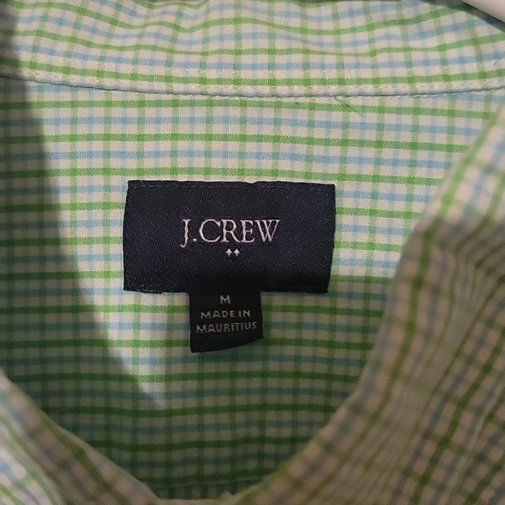 J.‎ Crew Button Down Longsleeve Shirt Green Blue Mens Size Medium